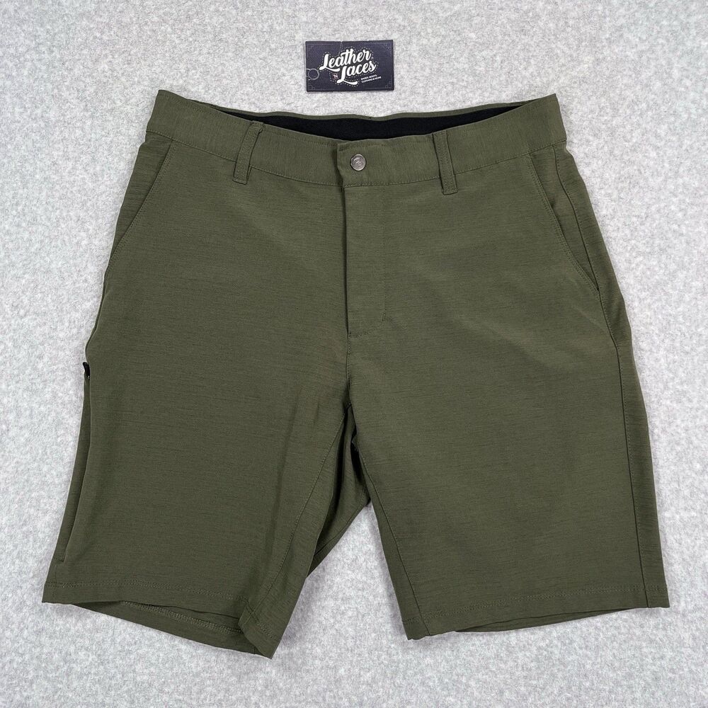 BYLT Kinetic Short Mens Medium Green UPF 50+ Heathered Chino Stretch Golf Shorts